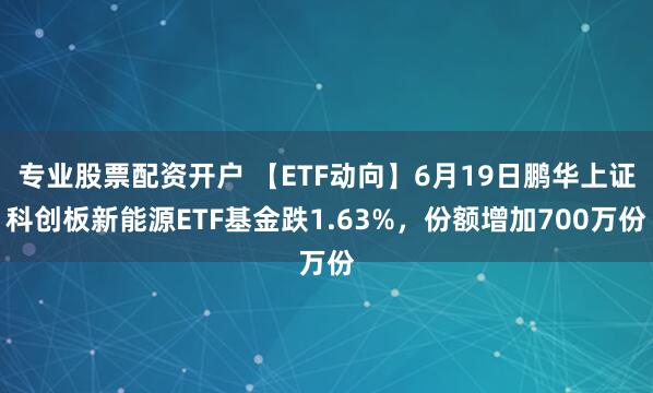 专业股票配资开户 【ETF动向】6月19日鹏华上证科创板新能源ETF基金跌1.63%，份额增加700万份